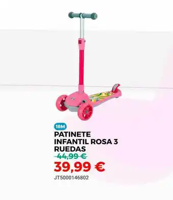 Juguetoon Patinete Infantil Rosa 3 Ruedas oferta