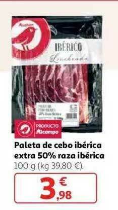Alcampo Paleta De Cebo Ibérica Extra 50% Raza Ibérica oferta