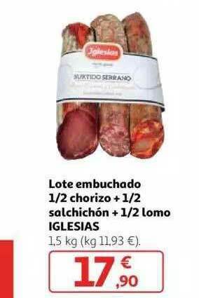 Alcampo Lote Embuchado 1-2 Chorizo + 1-2 Salchichón + 1-2 Lomo Iglesias oferta
