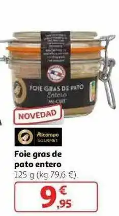 Alcampo Foie Gras De Pato Entero oferta