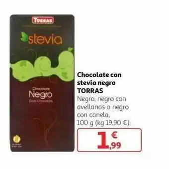Alcampo Chocolate Con Stevia Negro Torras oferta