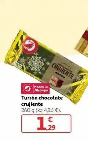Alcampo Turrón Chocolate Crujiente oferta