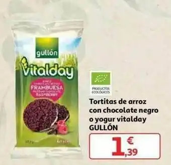 Alcampo Tortitas De Arroz Con Chocolate Negro O Yogur Vitalday Gullón oferta
