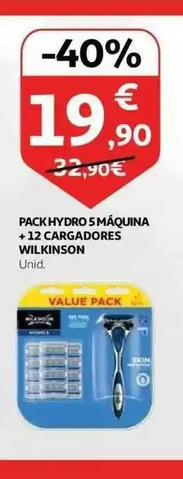 Alcampo Pack Hydro 5 Máquina + 12 Cargadores Wilkinson oferta