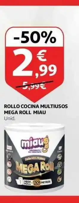 Alcampo Rollo De Cocina Multiusos Mega Roll Miau oferta