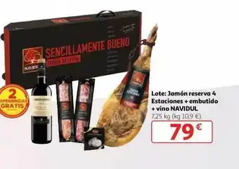 Alcampo Lote: Jamón Reserva 4 Estaciones + Embutido + Vino Navidul oferta