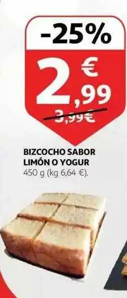 Alcampo Bizcocho Sabor Limón O Yogur oferta