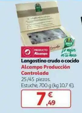 Alcampo Langostino Crudo O Cocido oferta