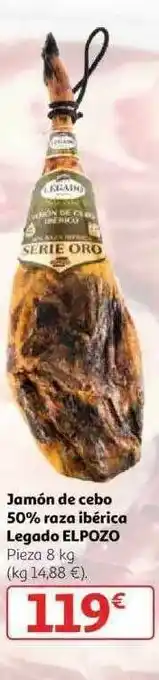 Alcampo Jamón De Cebo 50% Raza Ibérica Legado Elpozo oferta