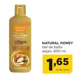 Alimerka NATURAL HONEY Gel de baño argán oferta