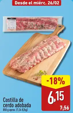 ALDI Costilla de cerdo adobada oferta