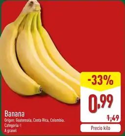 ALDI Banana oferta