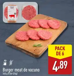 ALDI Burger meat de vacuno oferta