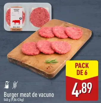 ALDI Burger meat de vacuno oferta