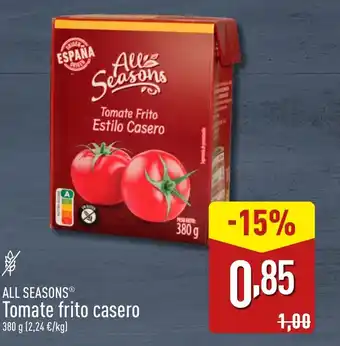 ALDI ALL SEASONSⓇ Tomate frito casero oferta