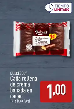 ALDI DULCESOL® Caña rellena de crema bañada en cacao oferta