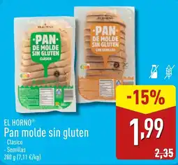 ALDI EL HORNO® Pan molde sin gluten oferta