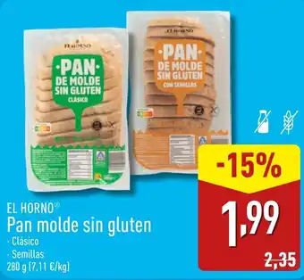 ALDI EL HORNO® Pan molde sin gluten oferta