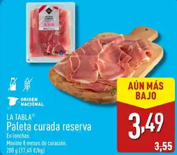 ALDI LA TABLAⓇ Paleta curada reserva oferta