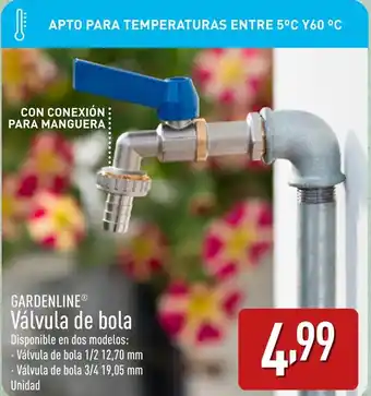 ALDI GARDENLINE® Válvula de bola oferta