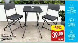 ALDI BELAVIⓇ Mesa con 2 sillas efecto ratán oferta