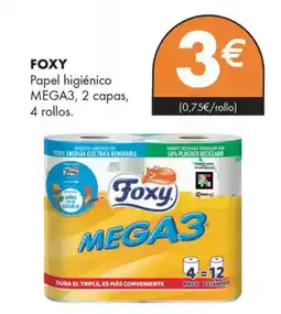 Supermercados Lupa FOXY Papel higiénico MEGA3, 2 capas, oferta