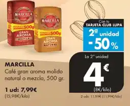 Supermercados Lupa MARCILLA Café gran aroma molido natural o mezcla oferta