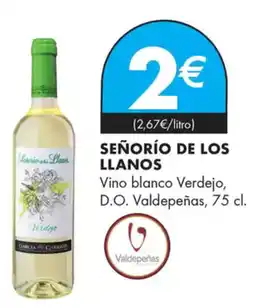 Supermercados Lupa SEÑORÍO DE LOS LLANOS Vino blanco Verdejo, D.O. Valdepeñas oferta