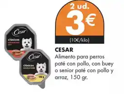 Supermercados Lupa CESAR Alimento para perros paté con pollo, con buey o senior paté con pollo y arroz oferta