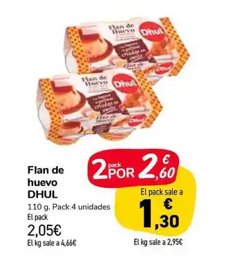 Carrefour Market Flan De Huevo Dhul 110g Pack 4 unidades oferta