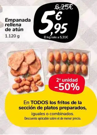 Carrefour Market Empanada Rellena De Atún 1.120g oferta