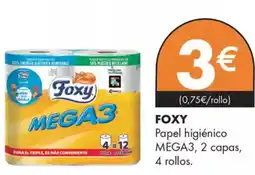 Supermercados Lupa FOXY Papel higiénico MEGA3, 2 capas, oferta