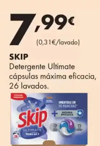 Supermercados Lupa SKIP Detergente Ultimate cápsulas máxima eficacia oferta