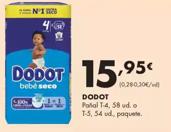 Supermercados Lupa DODOT Pañal T-4, 58 ud. o T-5, 54 ud., paquete. oferta