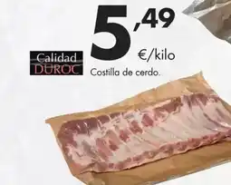 Supermercados Lupa CALIDAD DUROC Costilla de cerdo. oferta