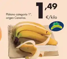 Supermercados Lupa Plátano categoría 1ª, origen Canarias. oferta