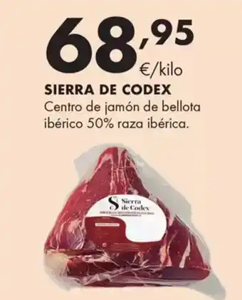 Supermercados Lupa SIERRA DE CODEX Centro de jamón de bellota ibérico 50% raza ibérica. oferta