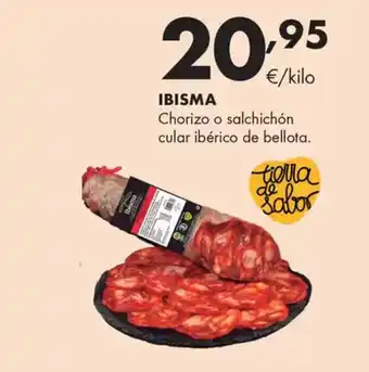 Supermercados Lupa IBISMA Chorizo o salchichón cular ibérico de bellota. oferta