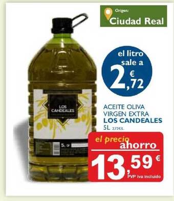 Cash Ecofamilia Aceite Oliva Virgen Extra Los Candeales 5L oferta