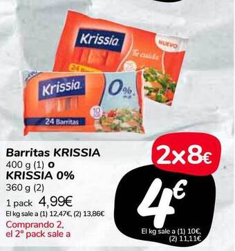 Carrefour Market Barritas Krissia O Krissia 0% 360g oferta