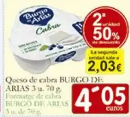 Supermercados Bip Bip BURGO DE ARIAS Queso de cabra oferta