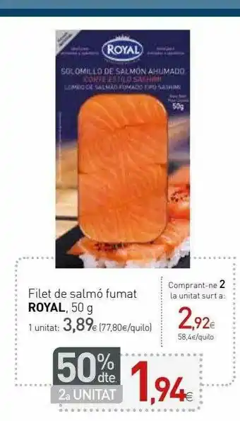 Condis 50% Dte 2a Unitat Filet De Salmón Fumat Royal oferta
