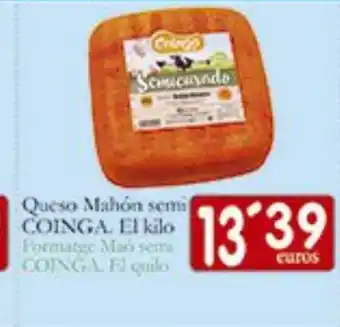 Supermercados Bip Bip COINGA Queso Mahón semi oferta