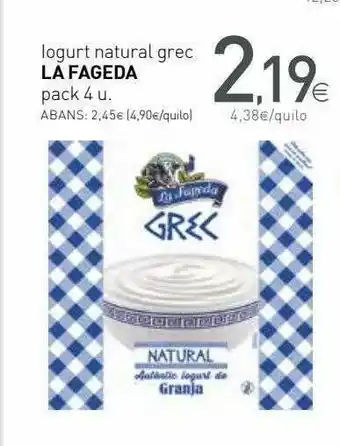 Condis Iogurt Natural Grec La Fageda oferta