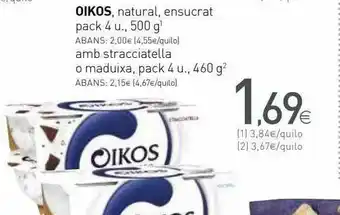 Condis Oikos Natural Ensucrat Amb Stracciatella O Maduixa oferta