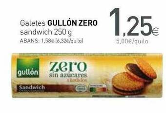 Condis Galetes Gullón Zero Sandwich oferta