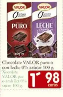 Supermercados Bip Bip VALOR Chocolate puro o con leche oferta