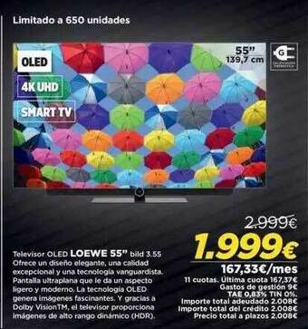 El Corte Inglés Televisor Oled Loewe 55 oferta