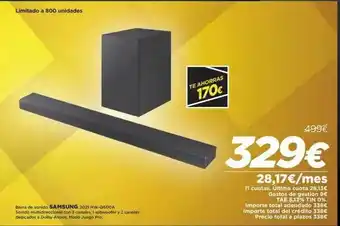 El Corte Inglés Barra De Sonido Samsung 2021 Hw-q600a oferta