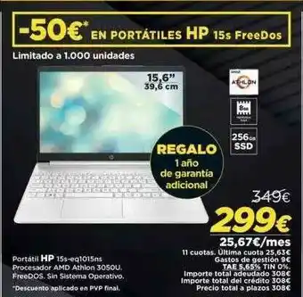 El Corte Inglés Portátil Hp 15-es1015ns oferta